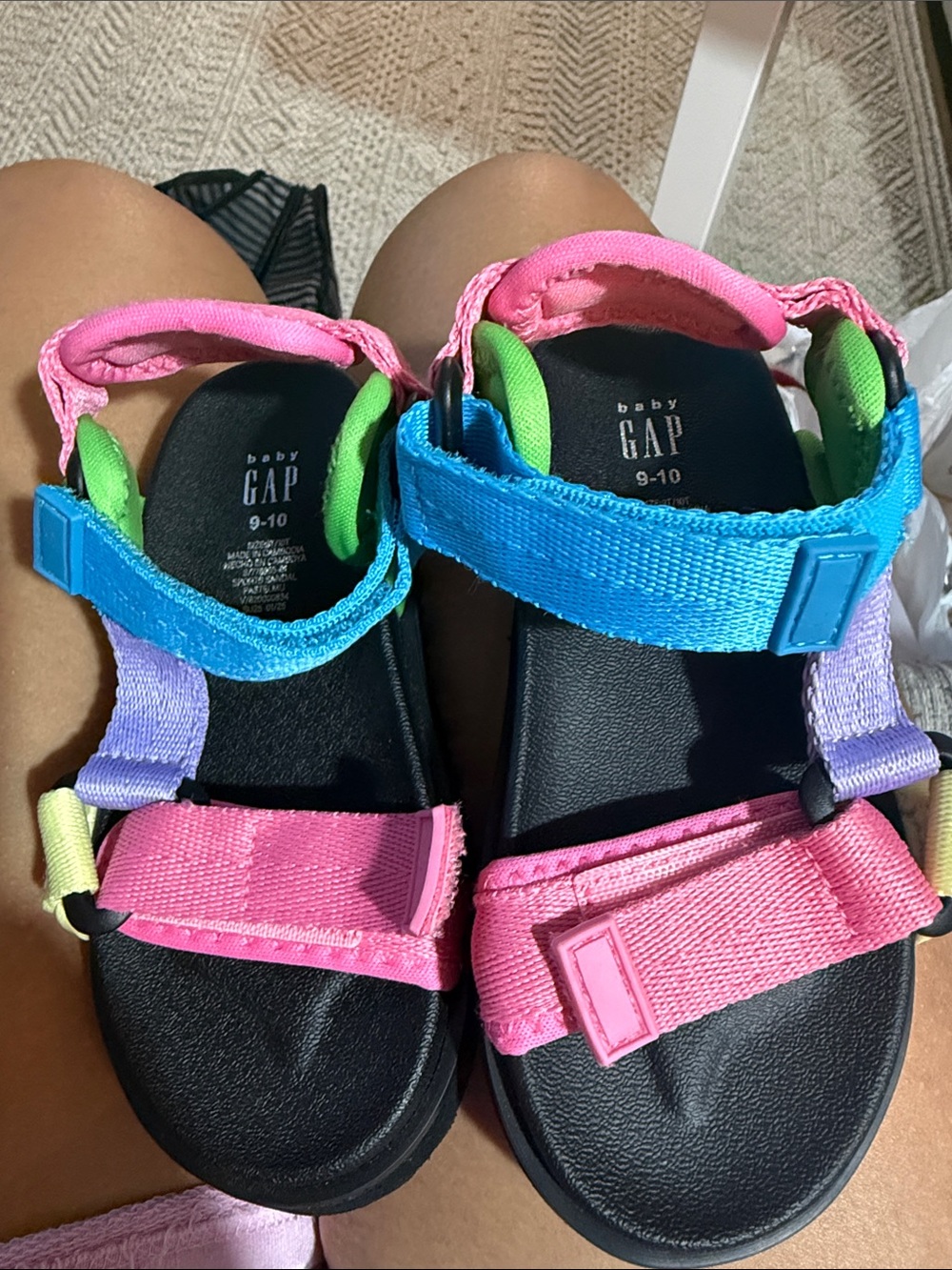 GAP Kids Multicolor Strap Sandals - Pink, Blue, Green, Purple